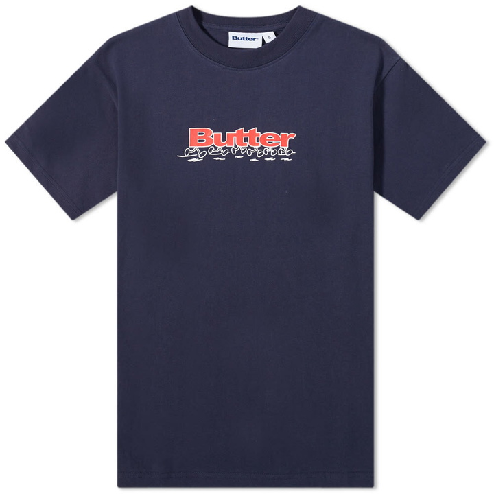 Photo: Butter Goods Men's Running Logo T-Shirt in Navy