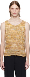 CMMN SWDN Yellow Tigran Loose-Knit Tank Top