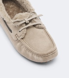 Brunello Cucinelli Monili shearling-lined suede boat shoes