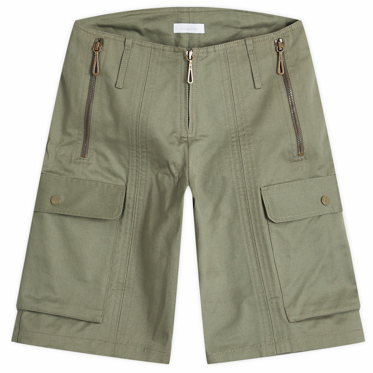 Paco Rabanne Women's Long Cargo Shorts in Green