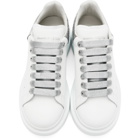 Alexander McQueen SSENSE Exclusive White and Silver Croc Oversized Sneakers