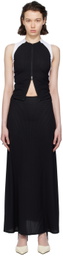 JOHANNA PARV Black & White Crewneck Maxi Dress