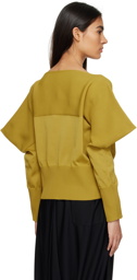 132 5. ISSEY MIYAKE Yellow Square Stack Sweater