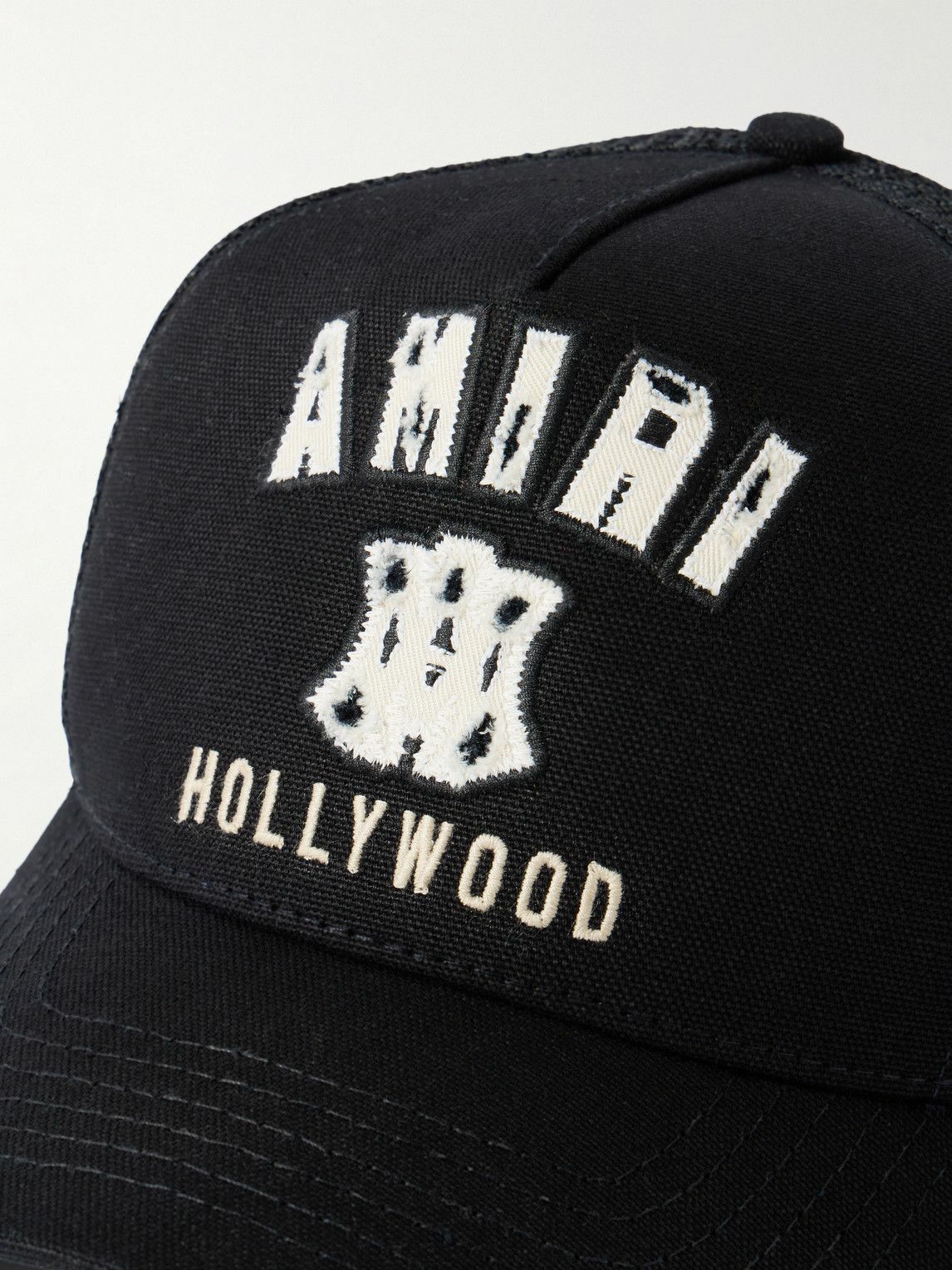 AMIRI - MA Hollywood Appliquéd Cotton-Twill and Mesh Baseball Cap