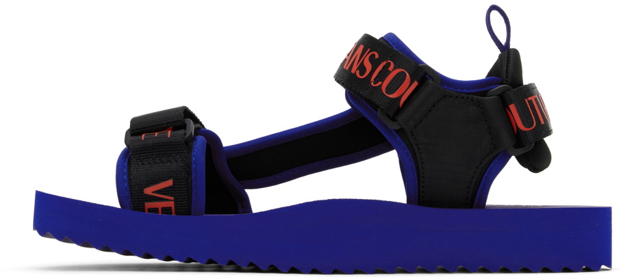 サンダル VERSACE JEANS COUTURE Men Sandals Blue 78YA3SQ3ZSC22 288 FONDO SLIDE blue slippers brand VERSACE JEANS COUTURE