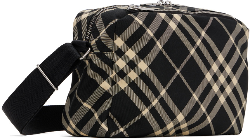 Burberry Black & Off-White Check Crossbody Bag
