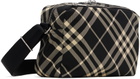 Burberry Black & Off-White Check Crossbody Bag