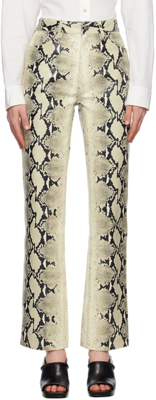 Photo: KHAITE Beige 'The Danielle' Leather Pants