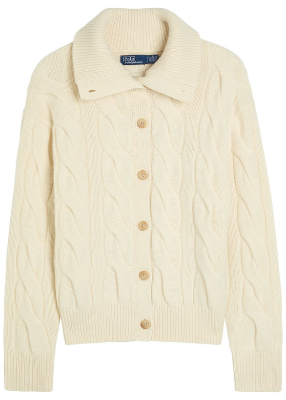 Photo: Polo Ralph Lauren Cable-knit Wool and Cashmere-blend Cardigan Cream