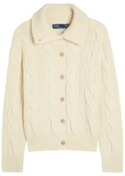 Polo Ralph Lauren Cable-knit Wool and Cashmere-blend Cardigan Cream