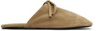 MARIE ADAM-LEENAERDT Beige Bow Suede Slippers