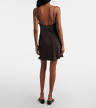 SIR Lace-trimmed silk minidress