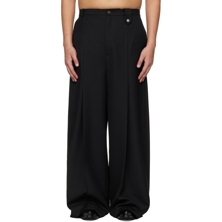 Photo: EGONlab Black Fluid Tailored Wide Leg Trousers