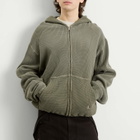 ROA Men's Bee Sun Faded Waffle Zip Up Hoodie in Olive
