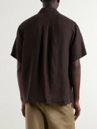 James Perse - Convertible-Collar Linen Shirt - Brown