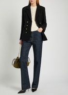 Veronica Beard Claude Dicky Double-breasted Stretch-wool Blazer Black
