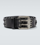 Saint Laurent - Leather eyelet belt