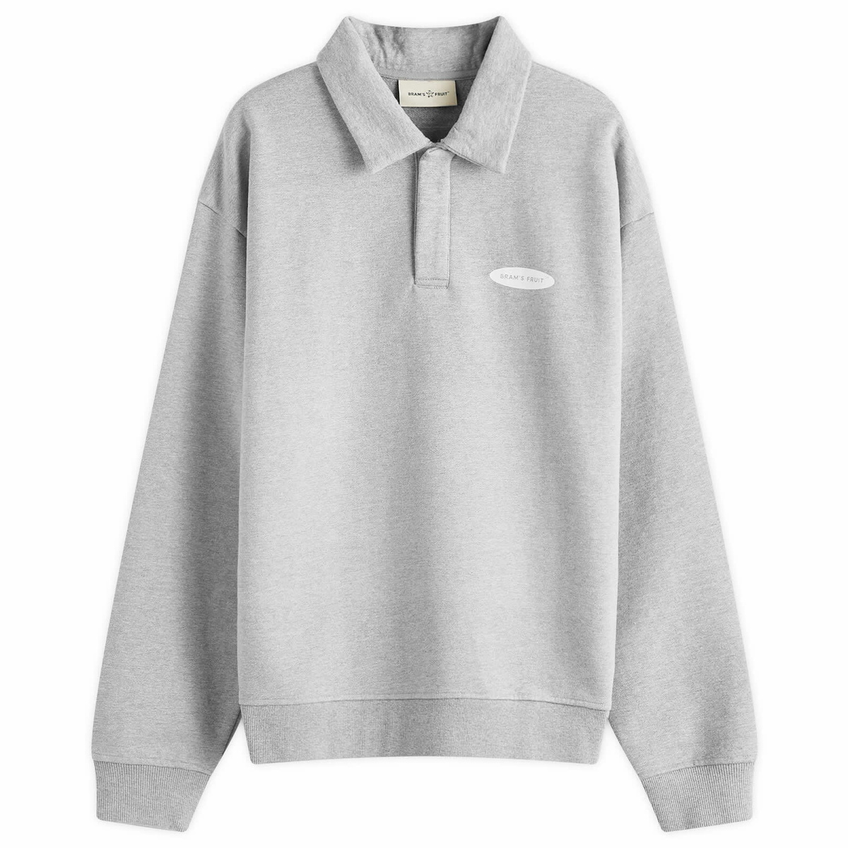 Bram's Fruit Men's Gardening Polo Half Zip Sweat in Grey