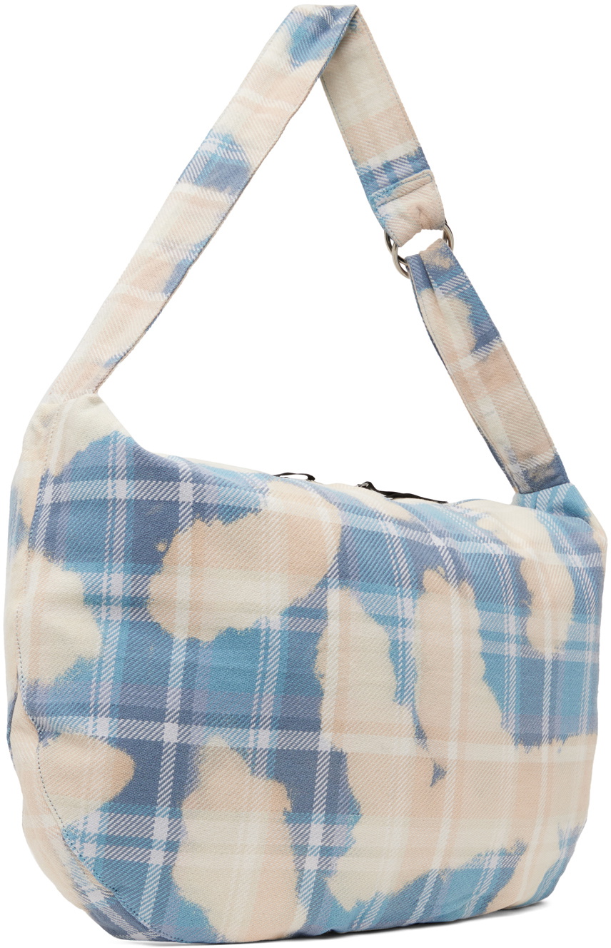 BAPE Off-White & Blue Bleached Check Furoshiki Bag A Bathing Ape