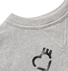 Human Made - Logo-Appliquéd Printed Mélange Fleece-Back Cotton-Jersey Sweatshirt - Gray