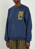 Damson Madder Daily Rituals Printed Cotton Sweatshirt Navy