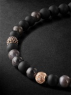 Shamballa Jewels - Rose Gold, Multi-Stone, Ceramic and Cord Bracelet - Gray