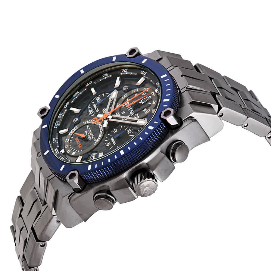 Bulova Precisionist Chronograph Quartz Black-Blue Dial Mens Watch ...