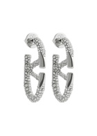 Valentino Garavani VLogo Crystal-embellished Hoop Earrings - Silver - One Size