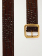 TOM FORD - 4cm Croc-Effect Leather Belt - Brown