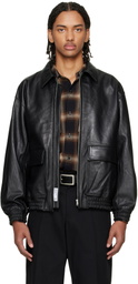 Neighborhood Black Leather Dad Jacket