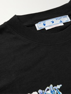 Off-White - Slim-Fit Printed Cotton-Jersey T-Shirt - Black