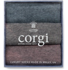 Corgi - Three-Pack Striped Cotton-Blend Socks - Multi