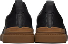 ZEGNA Black Triple Stitch Sneakers