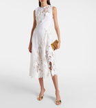 Oscar de la Renta Lace-trimmed wool-blend midi dress