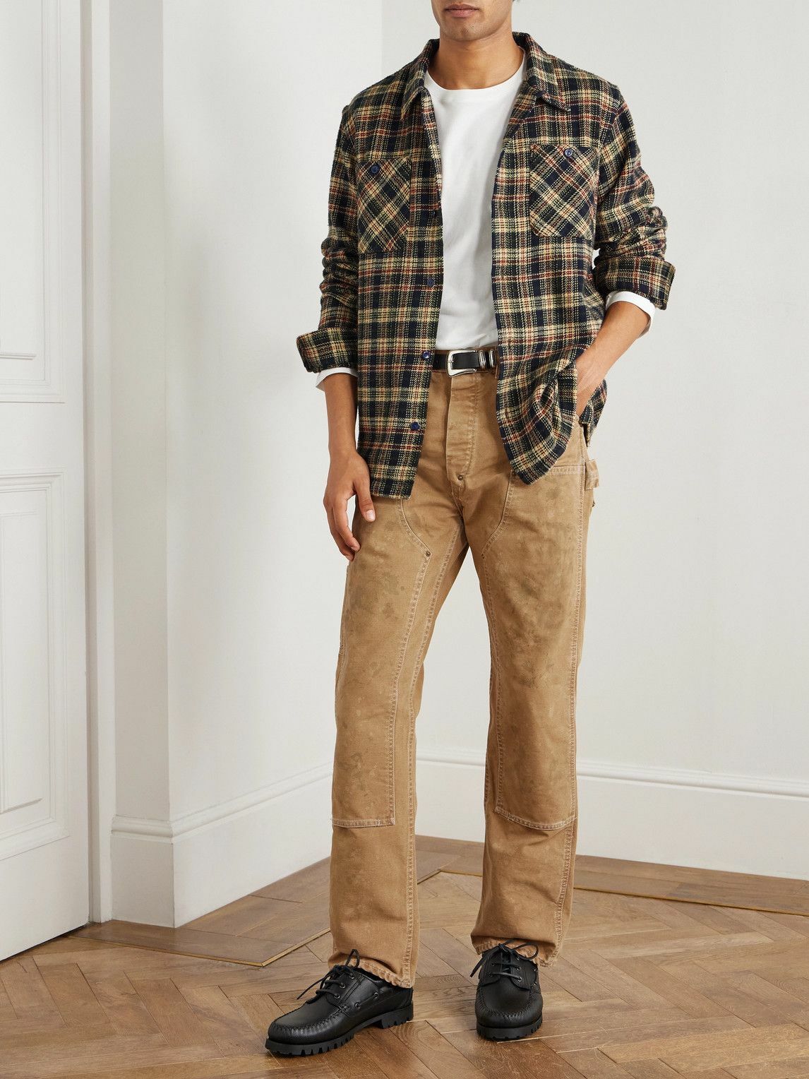 RRL - Hamilton Straight-Leg Double-Knee Distressed Cotton-Canvas Trousers - Brown