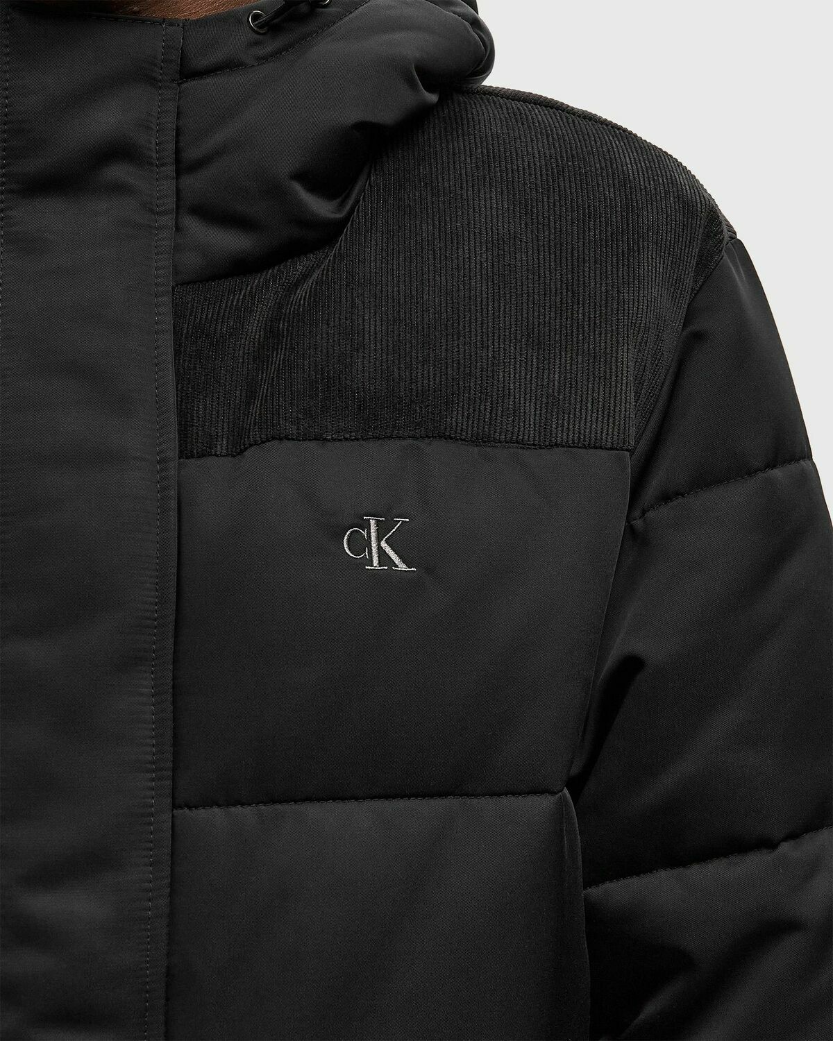 Calvin Klein Jeans LS CORDUROY MIXED MEDIA PUFFER JACKET Black Mens Down & Puffer Jacket