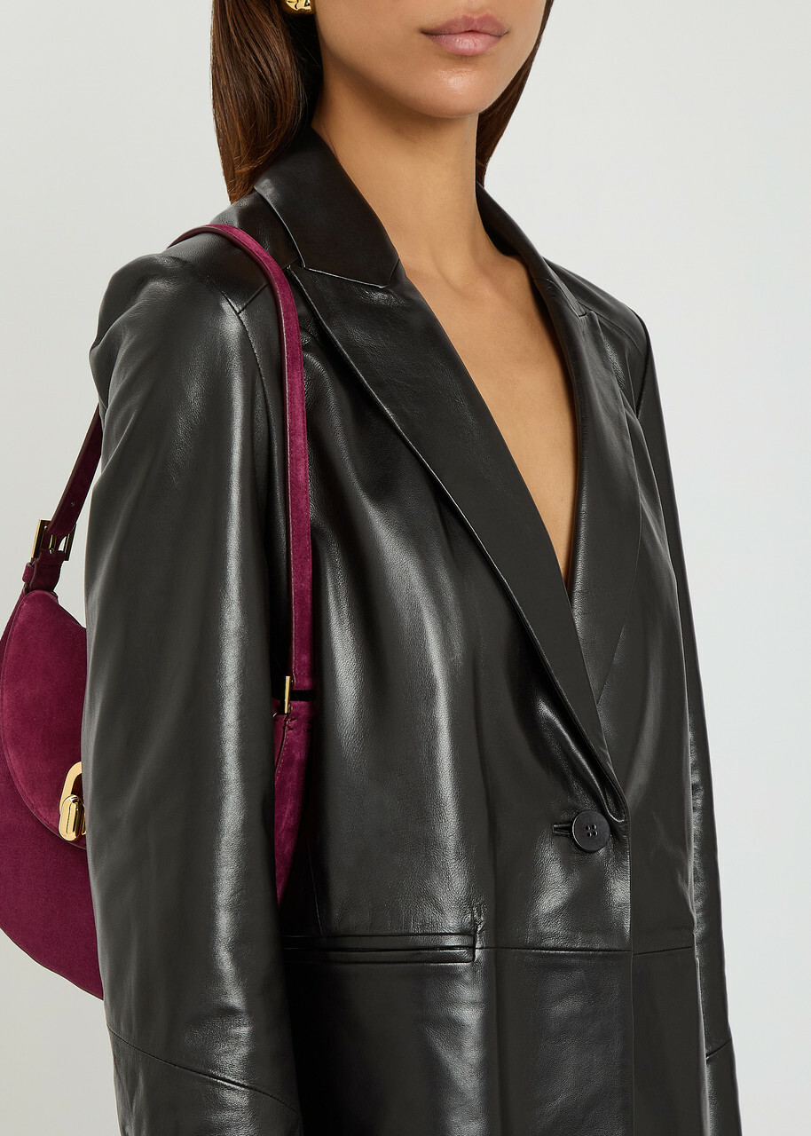 Nour Hammour Arden Leather Blazer Black