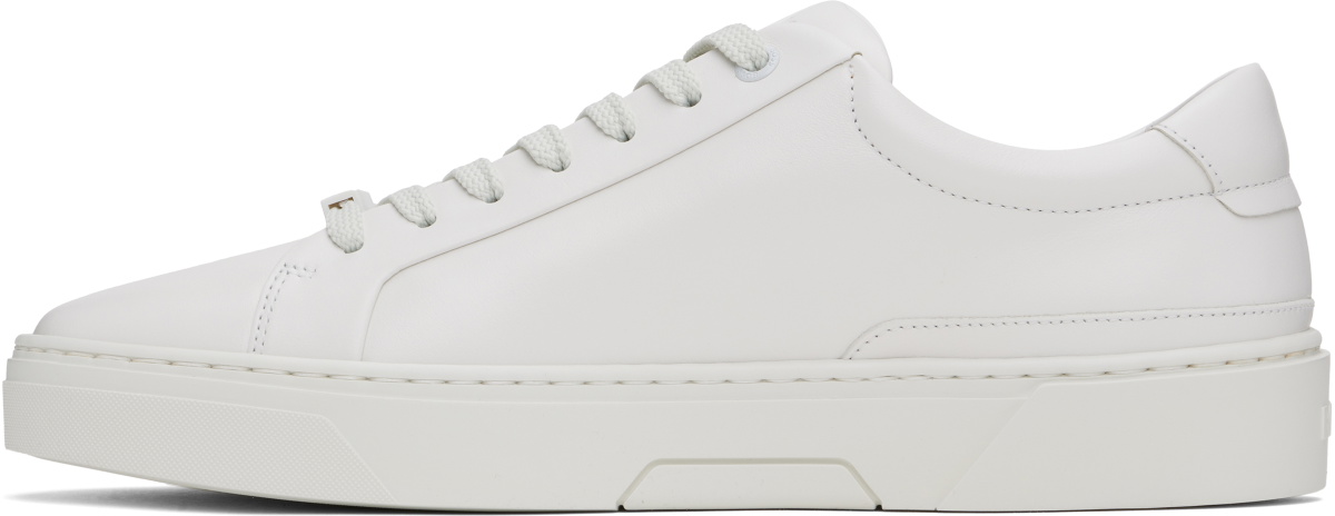 BOSS White Gary Leather Low-Top Sneakers