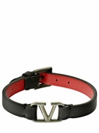 VALENTINO GARAVANI - V Logo Bicolor Leather Belt Bracelet