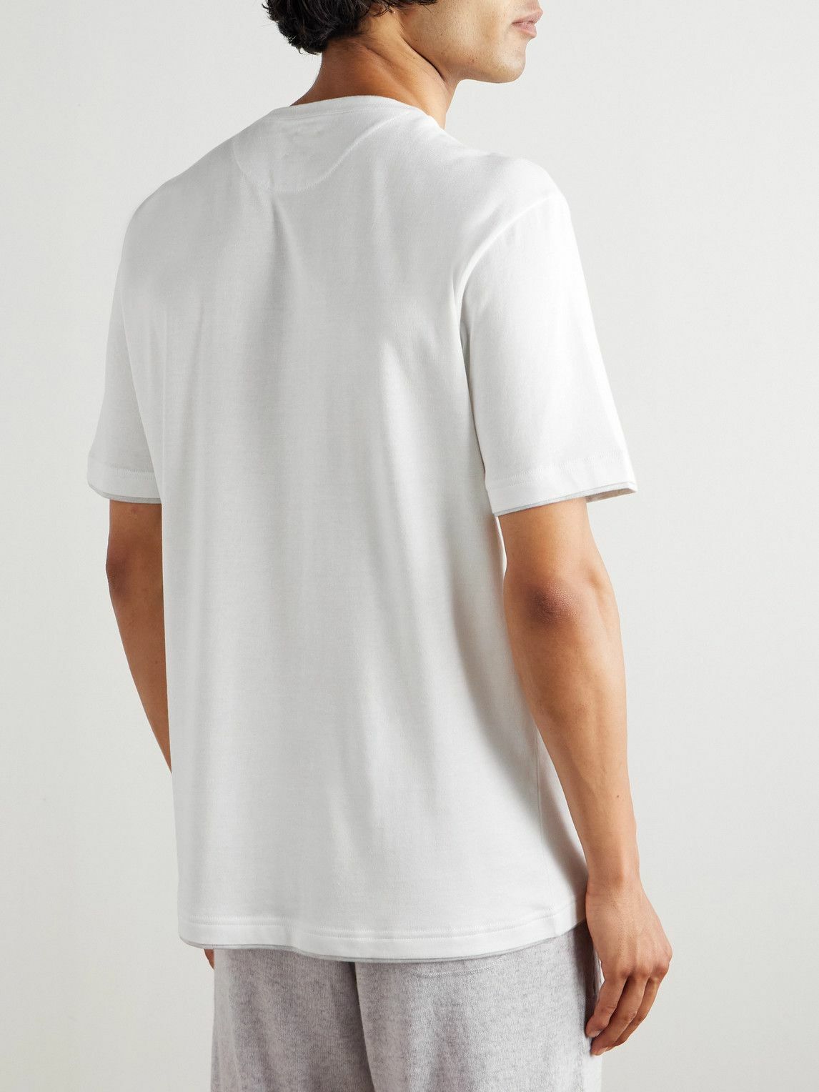 Eleventy - Giza Cotton-Jersey T-Shirt - White