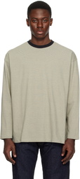 KAPTAIN SUNSHINE Gray Hard Twisted Stripe Jersey T-shirt