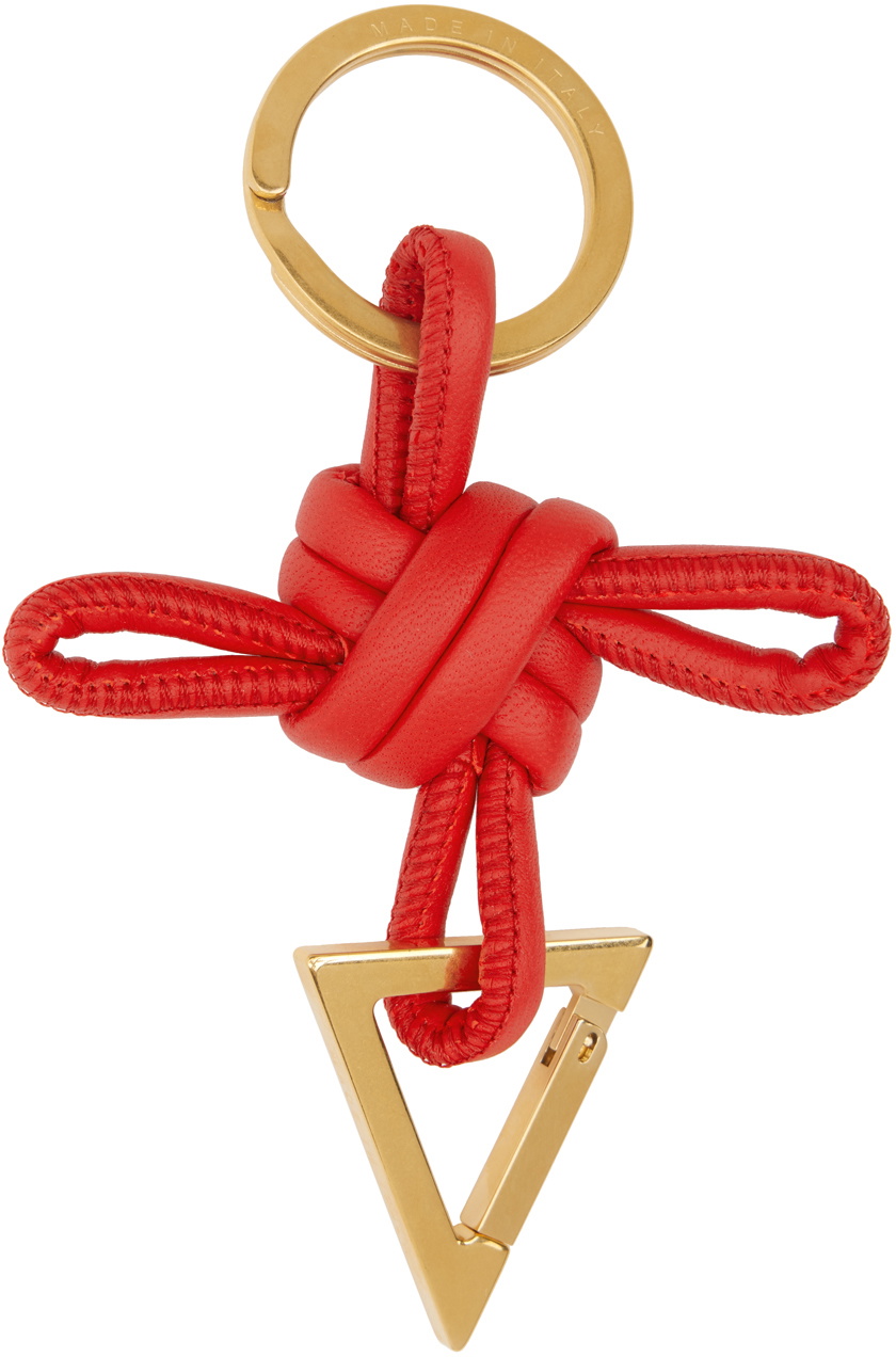 【極美品】BOTTEGA VENETA TRIANGLE KEY RING Bottega Veneta Red Triangle Key Ring Bottega Veneta