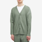 Homme Plissé Issey Miyake Men's Pleated Cardigan in Sage Green