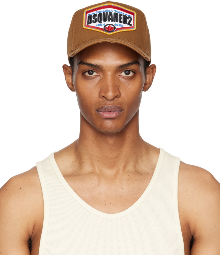 Photo: Dsquared2 Brown Logo Patch Baseball Cap