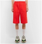 Balenciaga - Printed Cotton-Poplin Shorts - Red