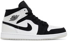 Nike Jordan White & Black Jordan 1 Mid SE Sneakers