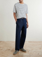 Mr P. - Striped Cotton Terry T-shirt - Blue