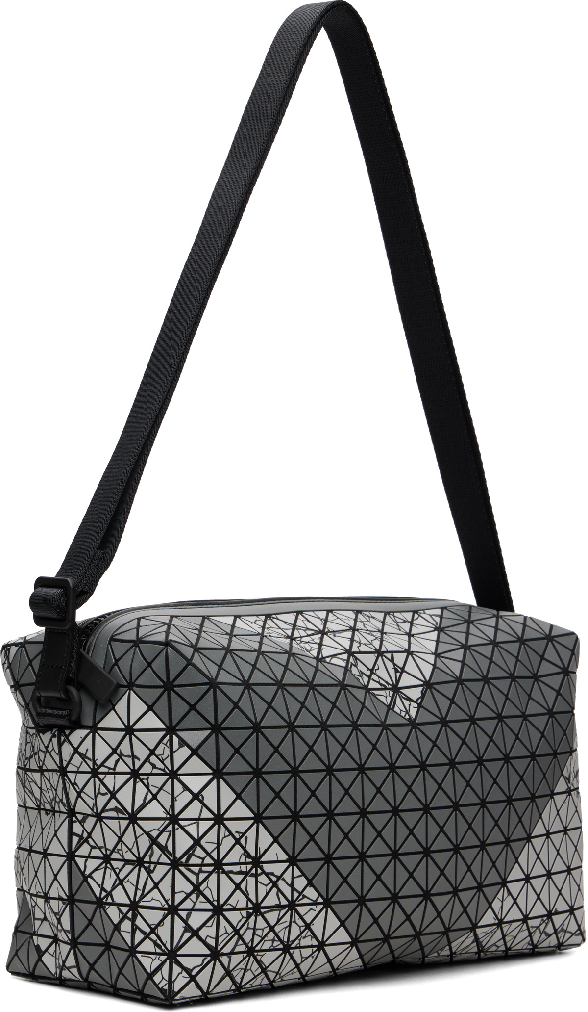 BAO BAO ISSEY MIYAKE Gray Autobahn Saddle Bag