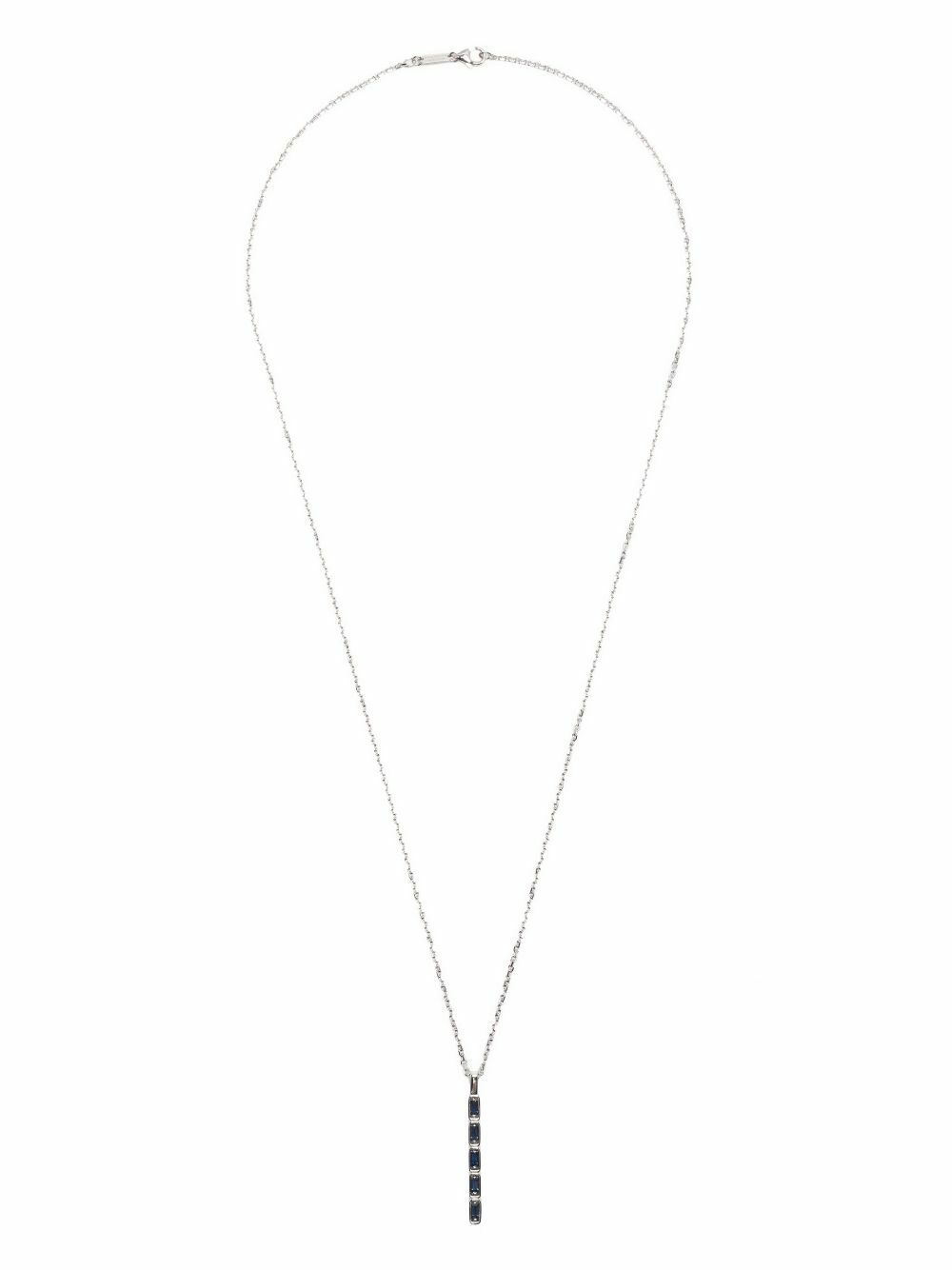 Suzanne Kalan 18K White Gold Inlay Large Sapphire Necklace