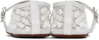 ALAÏA White Studs Fishnet Ballerina Flats